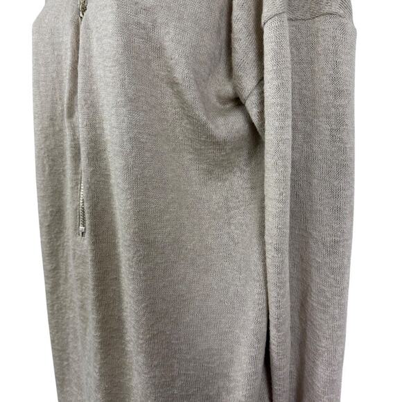 Soft Surroundings Valentina Zip Sweater Stone Beige V-Neck Long Sleeve sz L - Picture 9 of 16